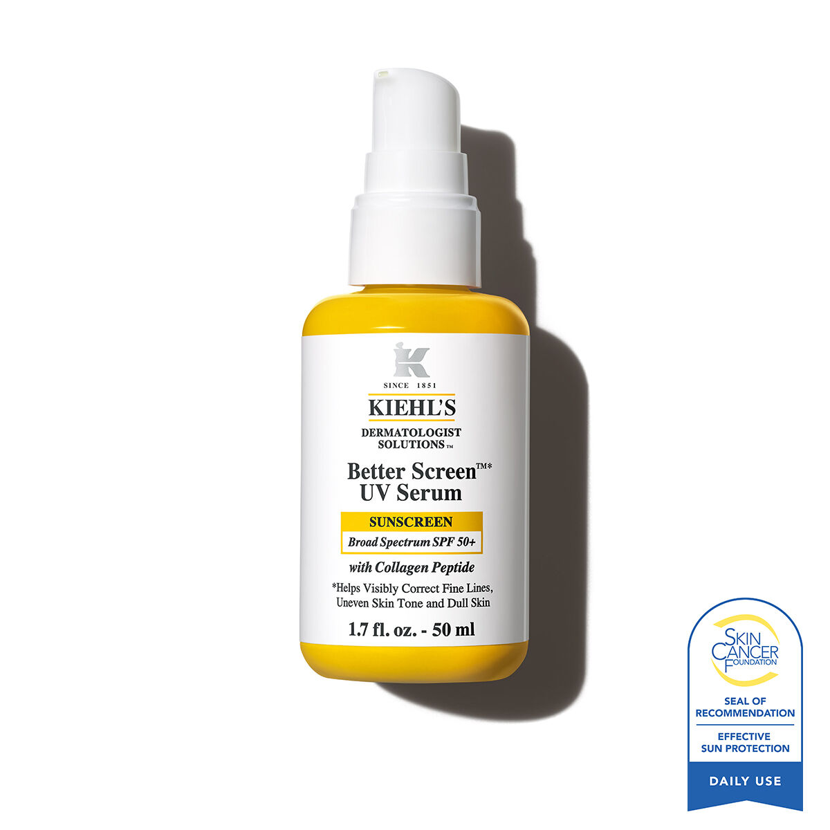 Better Screen™ UV Serum SPF 50+ Facial Sunscreen with Collagen Peptide, Lightweight, Invisible-Finish Protection