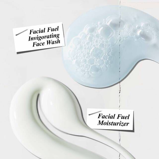 Facial Fuel Wash and Facial Fuel Moisturizer texture swatches​